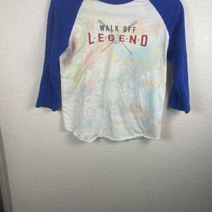 adidas Kids Walk Off Legend Raglan Shirt - Blue and White